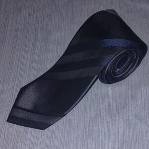 Kenneth Cole Black and Blue Striped Tie